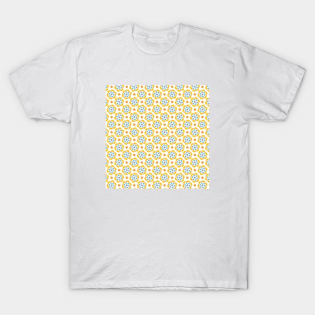 Yellow & Blue Floral Pattern T-Shirt by FloralPatterns